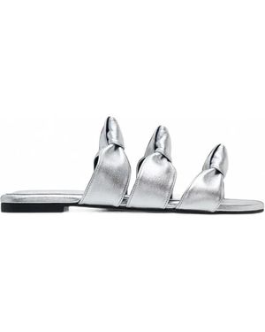 Duet Shoes Bow-Detail Metallic Sandals - White