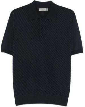 Canali Textured Polo Shirt - Black