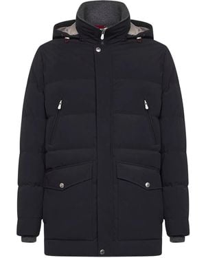 Brunello Cucinelli Quilted High-Neck Jacket - Blue