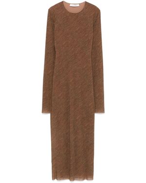 Philosophy Di Lorenzo Serafini Mélange Knit Midi Dress - Brown