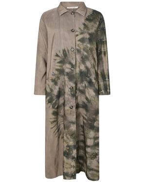 Rabens Saloner Celine Tie-Dye Corduroy Coat - Natural
