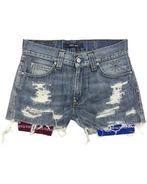 HTC Shorts Im Distressed-Look - Blau