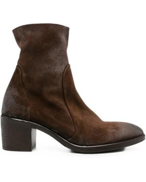 strategia shoes Suede Block-Heel Boots - Brown