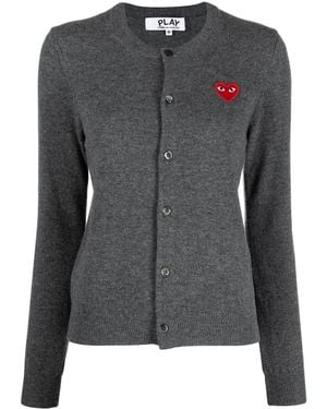 COMME DES GARÇONS PLAY Logo Wool Cardigan - Black