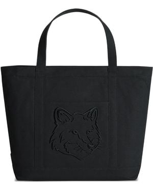 Maison Kitsuné Large Fox Head Tote Bag - Black
