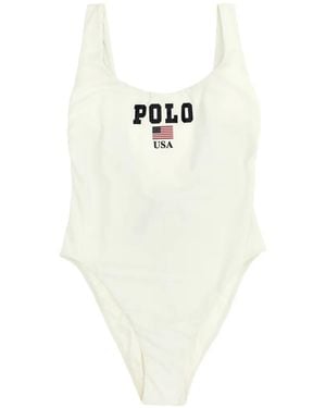 Polo Ralph Lauren Polo Logo-Print Swimsuit - White