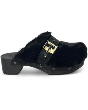 Scholl 50Mm Fur Buckle Pescura Alaska Sandals - Blue