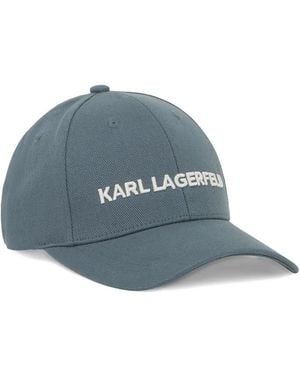 KARL LAGERFELD Embroidered-Logo Baseball Cap - Blue