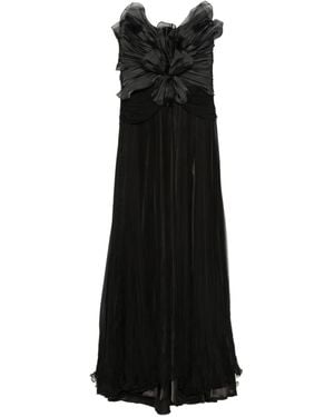 IRIS SERBAN Ruffled Halter-Neck Dress - Black