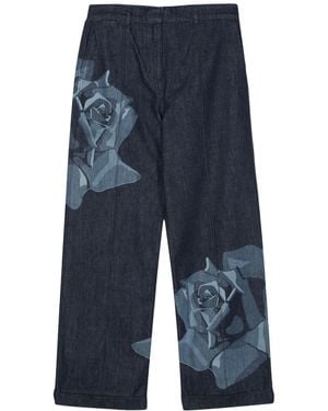 KENZO Rose Straight-Leg Jeans - Blue
