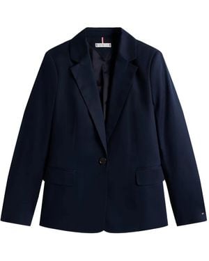 Tommy Hilfiger Blazer Con Bottone - Blu