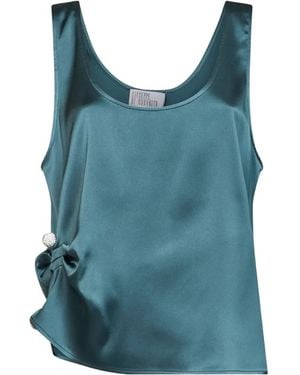 GIUSEPPE DI MORABITO Crystal-Embellished Draped Top - Blue