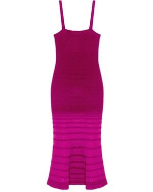 Jonathan Simkhai Vallarie Ribbed Fishtail Midi Dress - Purple