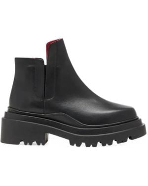 Plan C Chunky-Sole Ankle Boots - Black