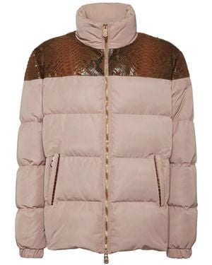 Billionaire Nylon-Daunenjacke Mit Python-Einsätzen - Braun