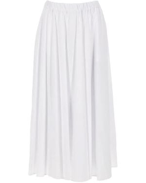 Aspesi Elasticated Pleated Midi Skirt - White