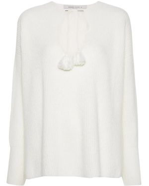 Golden Goose Tassel Detail Ribbed Knit Jumper - White