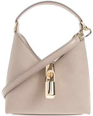 Furla Mini Iride Leather Tote Bag - Natural