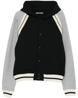 Palm Angels Hooded Baseball Jacket - Black