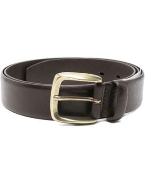 Aspesi Buckle Leather Belt - Black