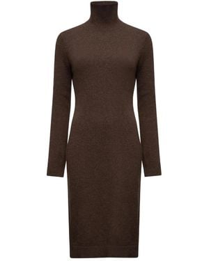 MM6 by Maison Martin Margiela High-Neck Ribbed Dress - Brown
