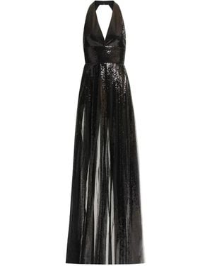 Elie Saab Sequin-Embellished V-Neck Maxi Dress - Black