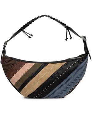 Desigual Patchwork Strap Tote Bag - Metallic