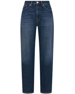 Seventy Faded Tapered-Leg Jeans - Blue