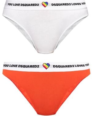 DSquared² Set Aus Zwei Slips Mit Logo-Bund - Rot