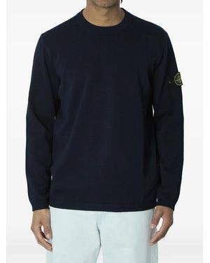 Stone Island Micro-Stitch Cotton Jumper - Blue
