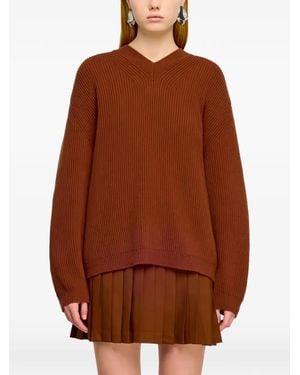 Semicouture Olivia Kleid Mit Gestricktem Oberteil Und Schnallendetail - Braun