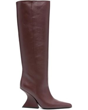Mugler 70Mm Pointed-Toe Sculpted-Heel Boots - Brown