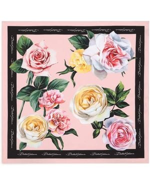 Dolce & Gabbana フローラル スカーフ - ピンク