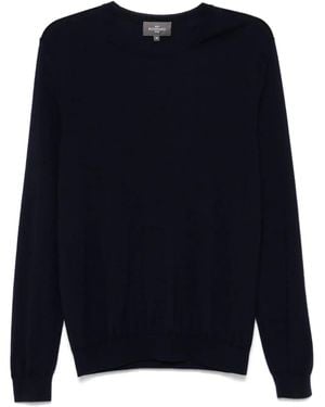 Bompard Extrafine Round Neck Jumper - Blue