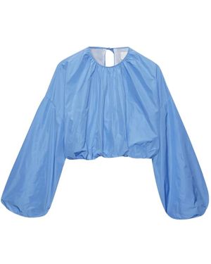 MSGM Blouse À Col Rond - Blue