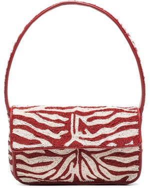 STAUD Bolso De Hombro Tommy Con Aplique De Cuentas - Rojo