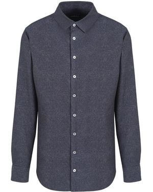 Giorgio Armani Long-Sleeve Button-Up Shirt - Blue