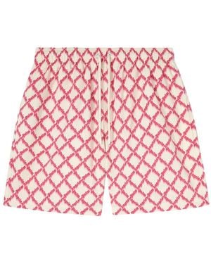 Palm Angels Badeshorts Mit Logo - Rot