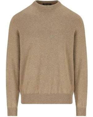 Loro Piana Crew-Neck Cashmere Sweater - Brown