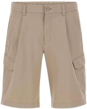 Herno Pleated Cargo Shorts - Natural
