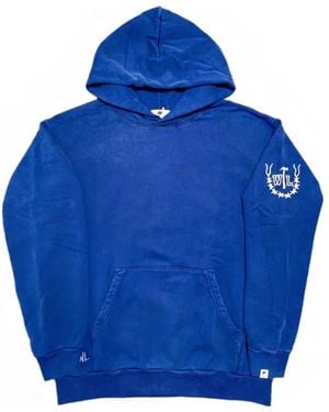 Warren Lotas Love Hate Graphic-Print Hoodie - Blue