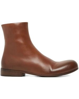 Marsèll Capozucca Round-Toe Leather Ankle Boots - Brown