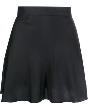 MANURI Flared Silk Mini Skirt - Black