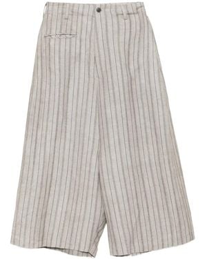 Yohji Yamamoto Gestreifte Hose - Grau