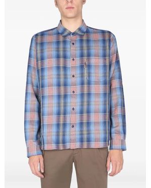 YMC Camisa a cuadros - Azul