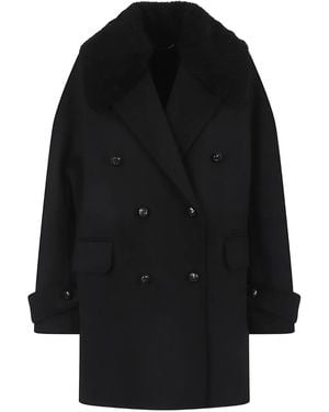 Ermanno Scervino Abrigo Con Doble Botonadura - Negro