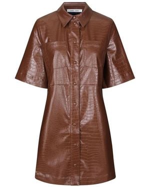 Samsøe & Samsøe Myla Short-Sleeve Shirt Dress - Brown