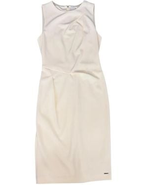 Calvin Klein Draped Sleeveless Dress - White