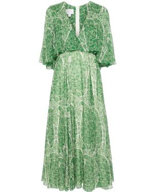 Giambattista Valli Kleid Aus Seide - Grün