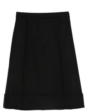 Semicouture Turn-Up Midi Skirt - Black